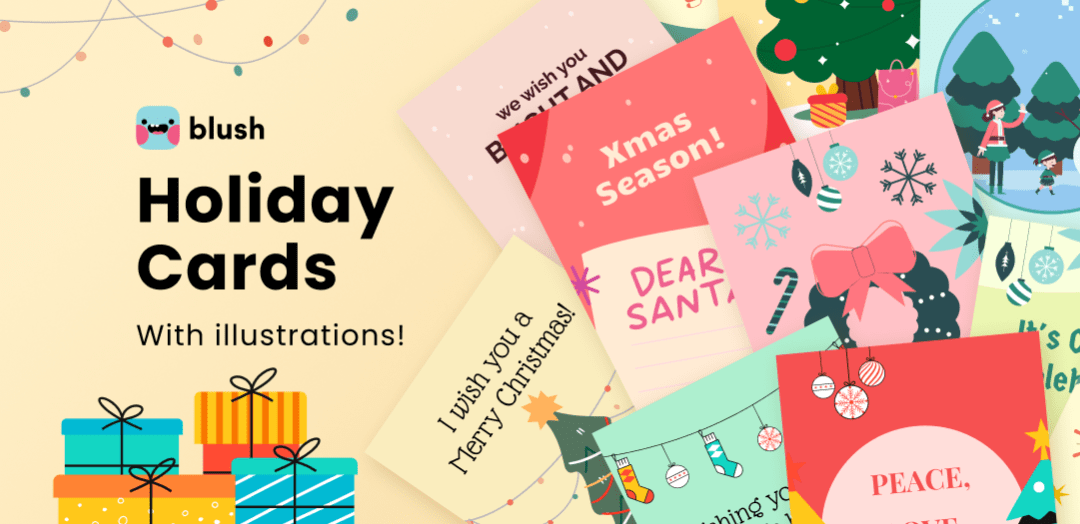 Customizable Holiday Cards With Illustrations In Figma